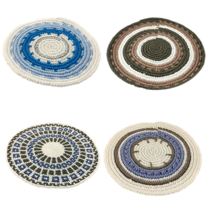 כיפות שטוחות סרוגות עבודת יד